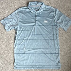 Adidas Men's Sky Blue Striped Polo